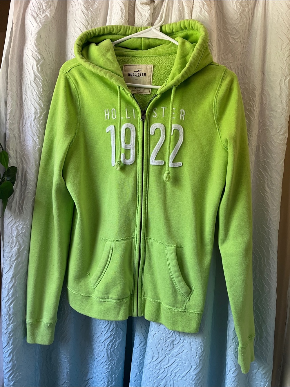 Hollister Lime Green 1922 Zip-Up Hoodie